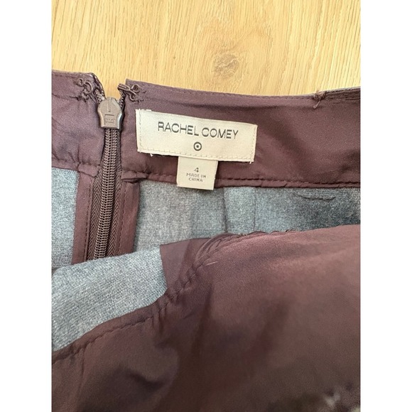 Rachel Comey Faux Leather Croc Embossed Pencil Skirt Button Front Brown Size 4 - Picture 3 of 6